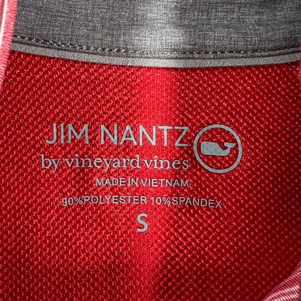 Vineyard‎ Vines Jim Nantz Pullover Sweatshirt Mens Small Red Striped 1/4 Zip New - Picture 2 of 14